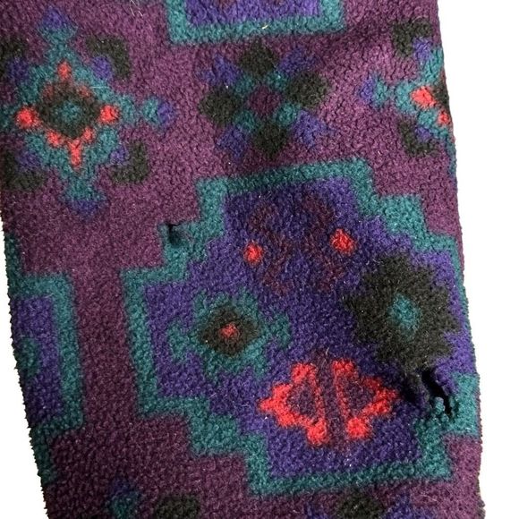 Vintage 90s REI Aztec Tribal Print Full Zip Fleece Jacket Large - Picture 4 of 5